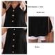 thumbnail image 4 of Blusa de manga corta con cuello en V, blusa de mujer con cuello en V, dobladillo con volantes, blusa de manga corta con botones y probada y confiable, 4 of 5
