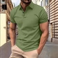 thumbnail image 1 of pstuiky Camisas de manga corta para hombre, Camiseta informal de manga corta con cuello redondo y solapa de color liso para hombre camisetas de hombre l, 1 of 4