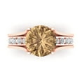 thumbnail image 2 of Clara Pucci 18K Rose Gold 3.39 Simulated Champagne Engraveable Engagement Ring + Wedding Band Set, 2 of 7
