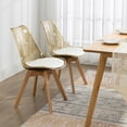 thumbnail image 5 of MOJAY Mid-Century Modern Plastic Dining chairs in Clear, Set of 4 , LightBrown, 5 of 13