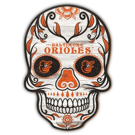 Baltimore Orioles 12'' Sugar Skull Sign