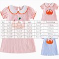 thumbnail image 4 of WXFAZCVU Toddler Girl Halloween Dress Cute Pumpkin Printed Short Sleeved Dress Going Out Size 6-12 Months, 4 of 5