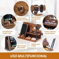 thumbnail image 2 of Cipaher Soporte de Sobremesa de Madera Maciza Organizador Multiusos para Teléfonos Relojes Gafas y Llaves, 2 of 5