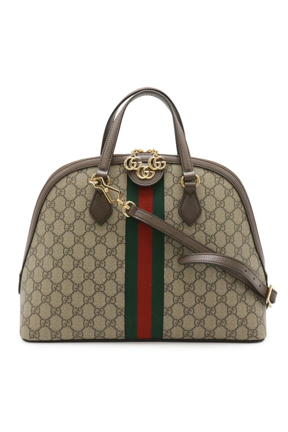 Pre-Owned GUCCI Ophidia GG Supreme Medium Handbag/Shoulder Bag, Leather, Beige/Mocha Brown,...