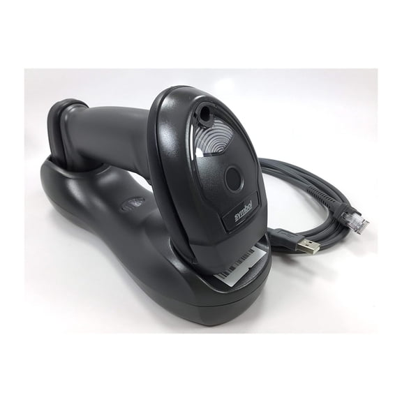 Restored Zebra LI4278 Handheld Barcode Scanner with Charging Cradle, 1D linear imager, Cordless Bluetooth, Black