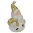 thumbnail image 2 of Northlight 8" LED Lighted Gold and White Santa Christmas Tabletop Decoration, 2 of 4