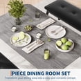 thumbnail image 5 of Huisuilinss Dining Table Set For 4,3 Piece Kitchen Table With Bench,Dining Room Table With 2 Upholstered Bench,Metal Frame Dinner Table Set,Breakfast Table Set For Space Saving Apartment Home Dinette, 5 of 7