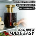 thumbnail image 4 of Zulay Kitchen 1.5 Liter Iced Cold Brew Coffee Maker Glass Carafe & Stainless Steel Mesh Filter, Gold, 4 of 8