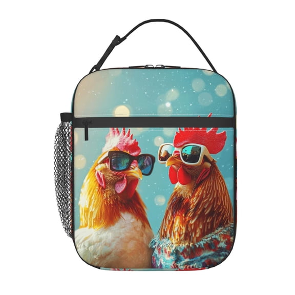 Chicken Lunch Box Reusable Portable Lunch Bag Tote Bag for Work Picnic Hiking