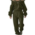thumbnail image 2 of qolati Women 2 Piece Outfits 2023 Half Zip Oversized Sweatshirt Jogger Pants Tracksuit Matching Set Y2k Clothes Casual Cozy Sweatsuit Suits, 2 of 5