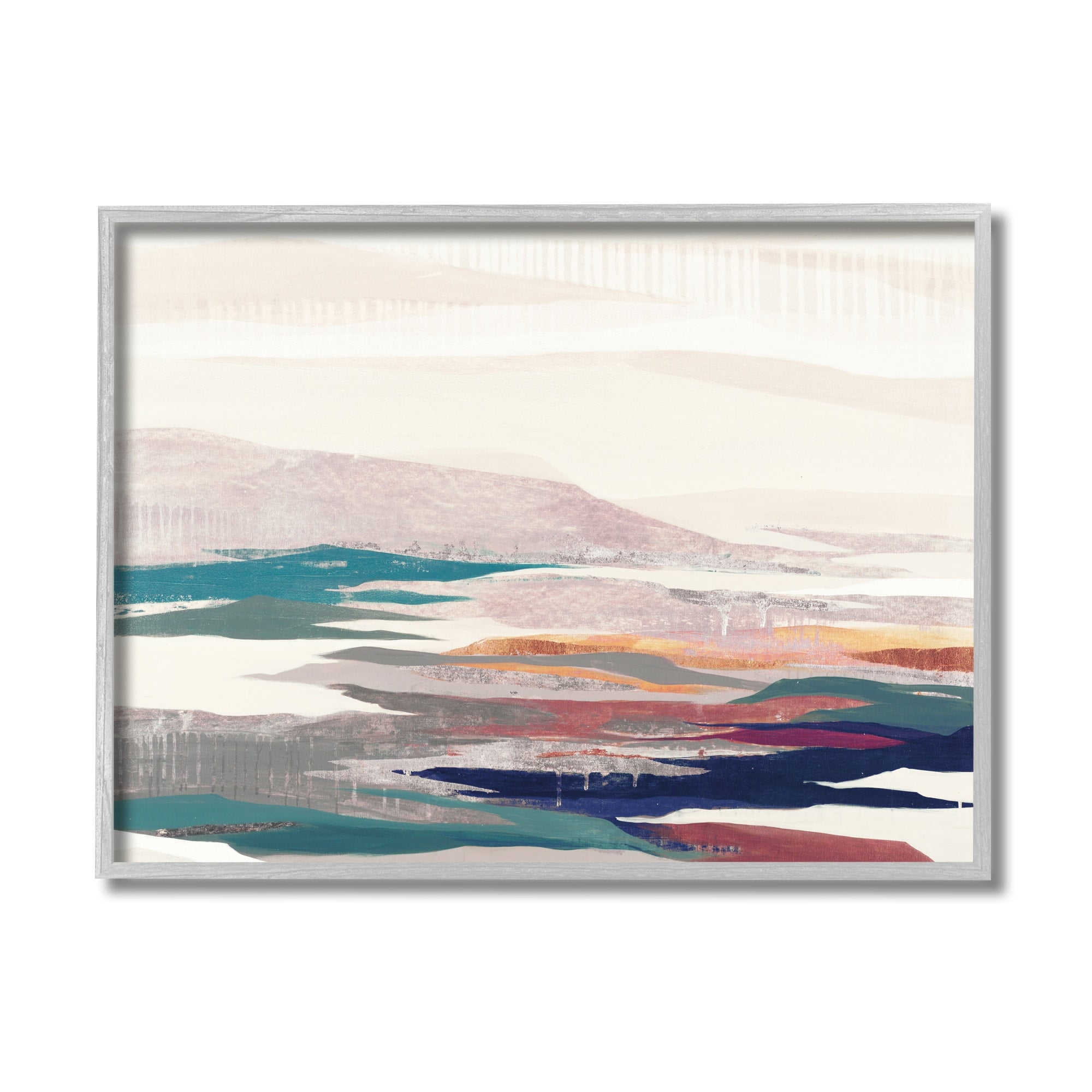 Stupell Industries Abstract Valley Landscape Pastel Pop Hills,16 x 20,Designed by Liz Jardine