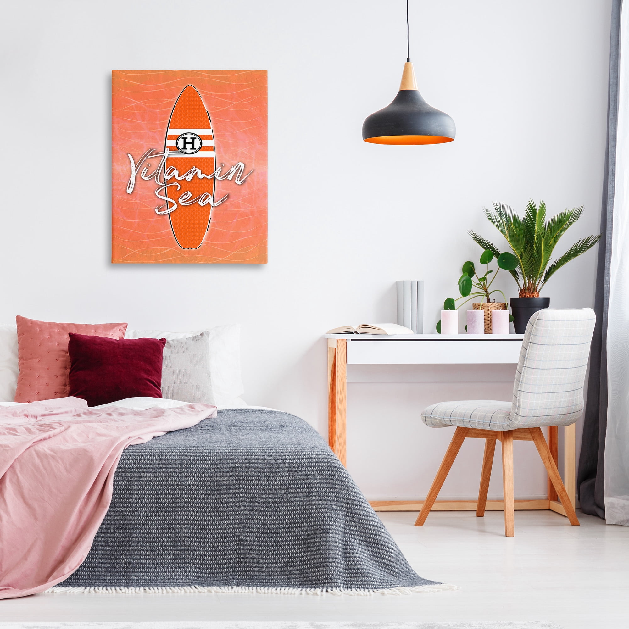 Stupell Industries Vitamin Sea on Orange Beauty & Fashion Painting Gallery Wrapped Canvas Art Print Wall Art, 30 x 40