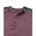 thumbnail image 3 of ZCFZJW Raglan Long Sleeve Polo Shirts for Men Lightweight Casual Patchwork Button Crewneck Pullover Sweatshirts Slim Fit Basic Workout Tees Shirt Dark Red L, 3 of 6