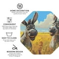 thumbnail image 4 of Pofeuu Funny Countryside Donkey Print Leather Coasters Set of 6, Round Cups Mugs Mat Pad for Home Kitchen Heat Resistant Drink Coasters,Octagon, 4 of 7