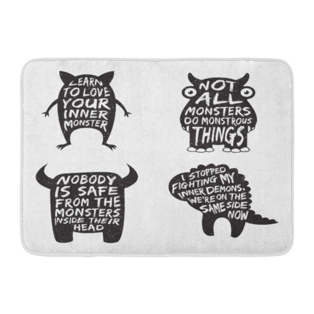 GODPOK Silhouette Funny of Monster and Quotes Artworks for Wear Inspirational Halloween Saying Rug Doormat Bath Mat inch - GODPOK Silhouette Funny of Monster and Quotes Artworks for Wear Inspirational Halloween Saying Rug Doormat Bath Mat inch -