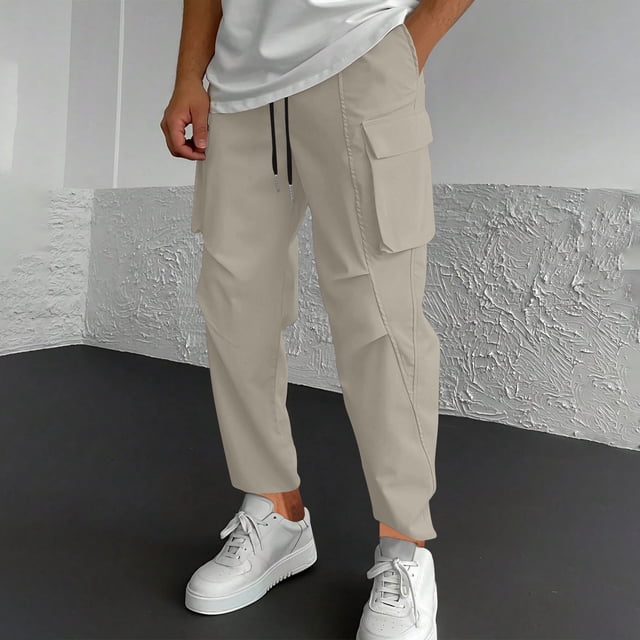 Puntoco Pantalones deportivos y pantalones deportivos casuales de moda de primavera e invierno para hombres
