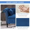 thumbnail image 2 of Velvet Chaise Lounge with Hidden Storage, 60"L Tufted Chaise Chair with 1 Pillow for Bedroom, Blue, 2 of 11