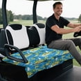 thumbnail image 5 of XYZCANDO Tropical Palm Tree Golf Cart Seat Cover with 4 Front Pockets - Universal Non-Slip Washable Terry Cloth Protector for 2-Seat Golf Carts, 5 of 8