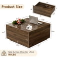 thumbnail image 2 of 31.5" Wood Square Coffee Table with Storage, Modern Center Table with 4 Drawers, Walnut Finish, 2 of 7