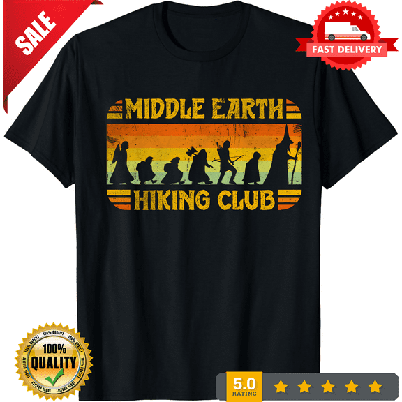 Limited Middle Earth Hiking Club The Lord Of The Rin T-shirt Black Size S to 5XL, LIMITED EDITION-TH67081