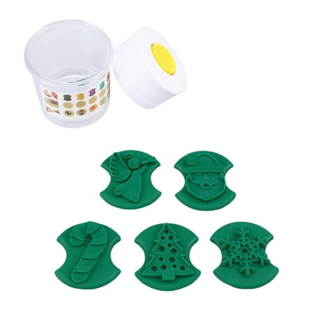 

5PCS Plastic Cookie Cutter Hand Pressure Biscuit Mould DIY Baking Pastry Decorating Bakeware Tools (Christmas)