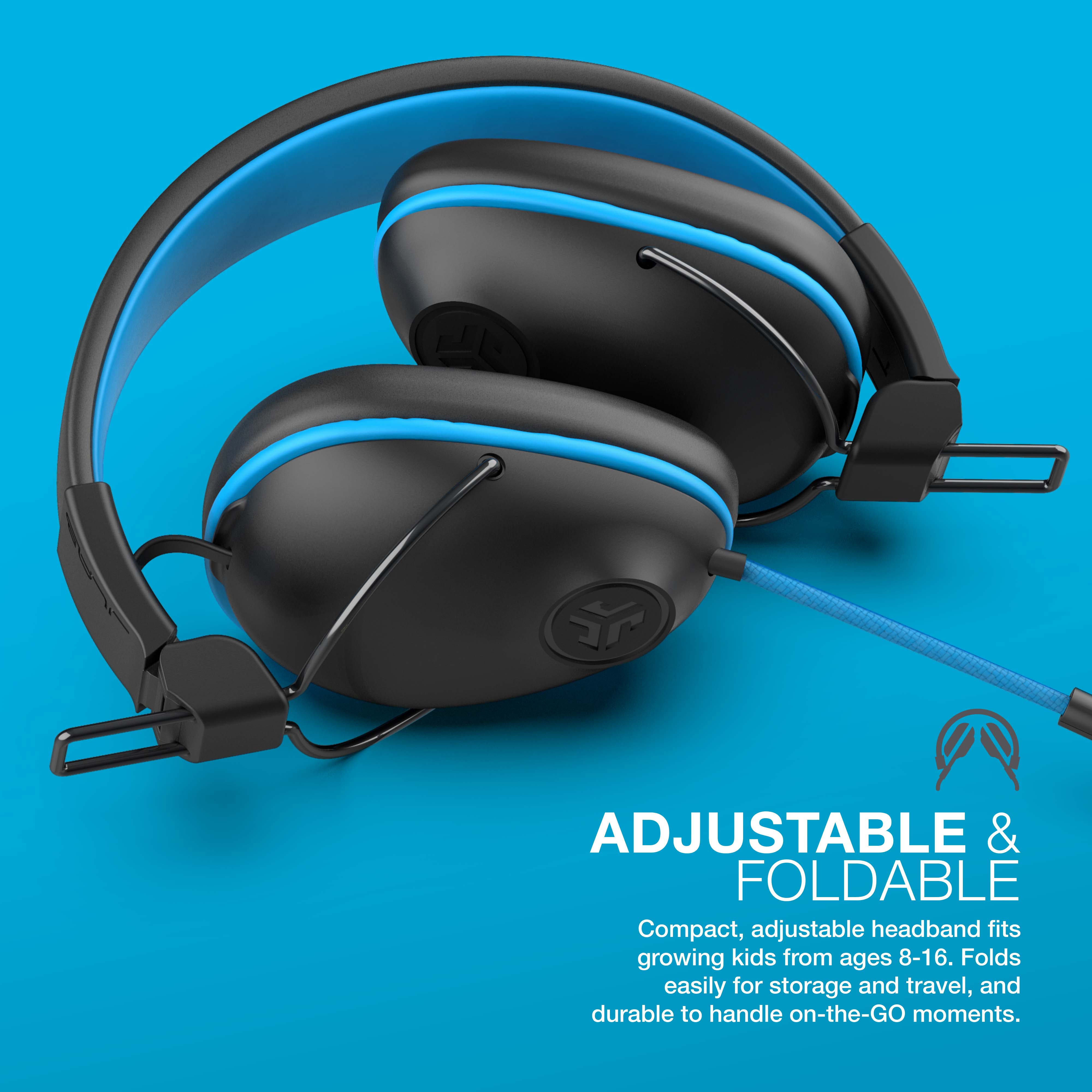 JLab JBuddies Pro Wired Over-Ear Kids Headphones, Blue photo 5