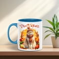 thumbnail image 2 of Happy Thanksgiving Manx Give Thanks Fall Beanie Scarf Welcome 11oz Accent Two-tone Mug Cat Lover Kitten Owner Gifts Coffee Tea Cup - 00020, 2 of 5