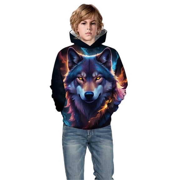 Girls Clothes Teen Hoodies Long Sleeve Pullover Sweatshirt Printed Cool Casual Pullover Hooded for Boys Girls Cute Pattern Print Sweatshirts for Women Loose Fit