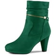 thumbnail image 1 of Unique Bargains Women's Ankle Zip Platform High Heel Boots, 1 of 7