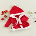thumbnail image 4 of Robe de Nuit de Noël Bambin Fille Contraste Couleur/point Imprimé Peluche Doux Bébé Robe à Capuche Pyjama, 4 of 9