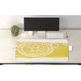 thumbnail image 2 of Yellow Computer Mouse Pad, Mandala Pattern Artwork Geometric Floral Style Oriental Illustration Print, Rectangle Non-Slip Rubber Mousepad X-Large, 35" x 15" Gaming Size, Yellow White, by Ambesonne, 2 of 2
