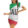 thumbnail image 1 of Robe Dos Nu à Lacets Italie Robe Col Carré Mode Imprimée Robe 6TG Italie Drapeau Italien Italie Drapeau Européen, 1 of 5