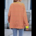 thumbnail image 4 of Sudadera Holgada Informal de Larga con Cuello Redondo y Bloques de Color para Mujer Naranja y Amarillo XL, 4 of 9
