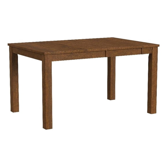 Bowery Hill 36"-54" Transitional Solid Rubberwood Dinette Table in Brown