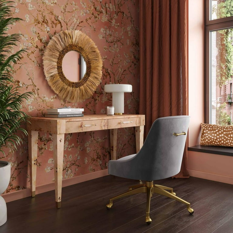TOV Furniture Brandyss Natural Burl Work Desk Walmart