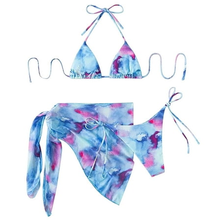 

ZHAGHMIN Tie Bikini Top Women Fashion Strap Wrap Pad High Waist Prints Bikini Set Swimsuit Thong Swimwear Three Pieces Bathing Suit Sports Swimsuits For Women Two Piece Swimming Bra For Women Womens
