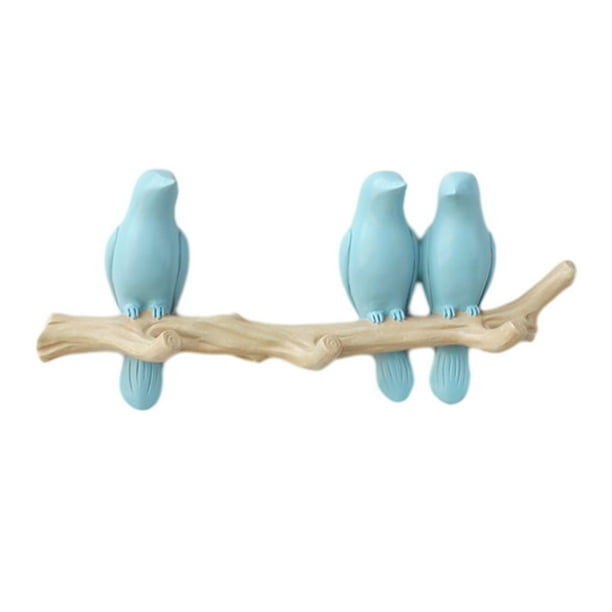 Billuyoard Ganchos para colgar en la pared Vintage de gran capacidad de soporte, ganchos duraderos para colgar en la pared, ganchos para pájaros Decoración del hogar Azul