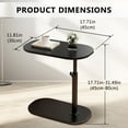 thumbnail image 3 of Beuway C Shaped Side Table,Adjustable-Height 360°Swivel Couch End Table that Slide Under(Black), 3 of 12