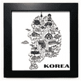 thumbnail image 1 of Korean Map Seoul and Busan Black Square Frame Picture Wall Tabletop, 1 of 3