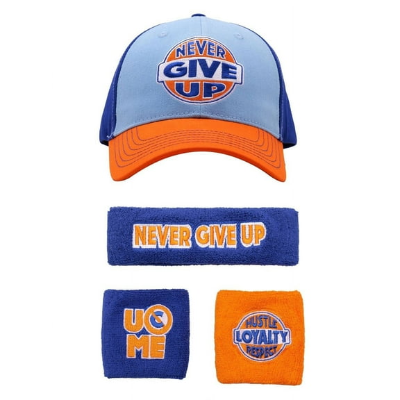 WWE John Cena Never Give Baseball Hat Polyester Wristband Combo Set