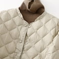 thumbnail image 6 of Lovskoo Womens Winter Coats Quilted Jacket Long Sleeve Lightweight Large Size Slim Zipper Short Outerwear Cotton Padded Outerwear Beige, 6 of 9