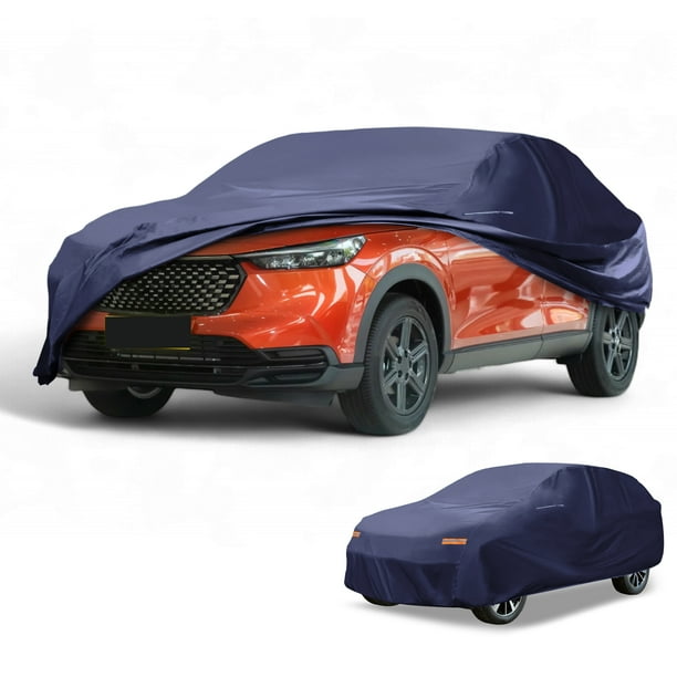 Unique Bargains 1 Pc Cubierta de automóvil universal impermeable para todo clima, cubierta exterior completa anti-UV 190T-PU azul marino, ajuste para SUV de hasta 181" de longitud