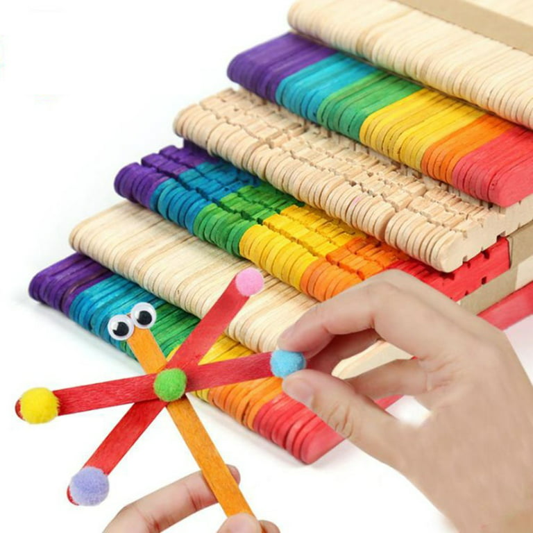 Comfy Package 4.5” Popsicle Stick Set Multipurpose Wooden Sticks