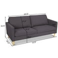 thumbnail image 2 of Costway Modern Fabric Couch Loveseat Sofa Lounge Sleeper Upholstered Bed, 2 of 10