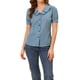 thumbnail image 1 of INSPIRAR CHIC Blusa Vintage para Mujeres con Lunares, Cuello Peter Pan, Mangas Cortas Abullonadas, Top M Azul, 1 of 7