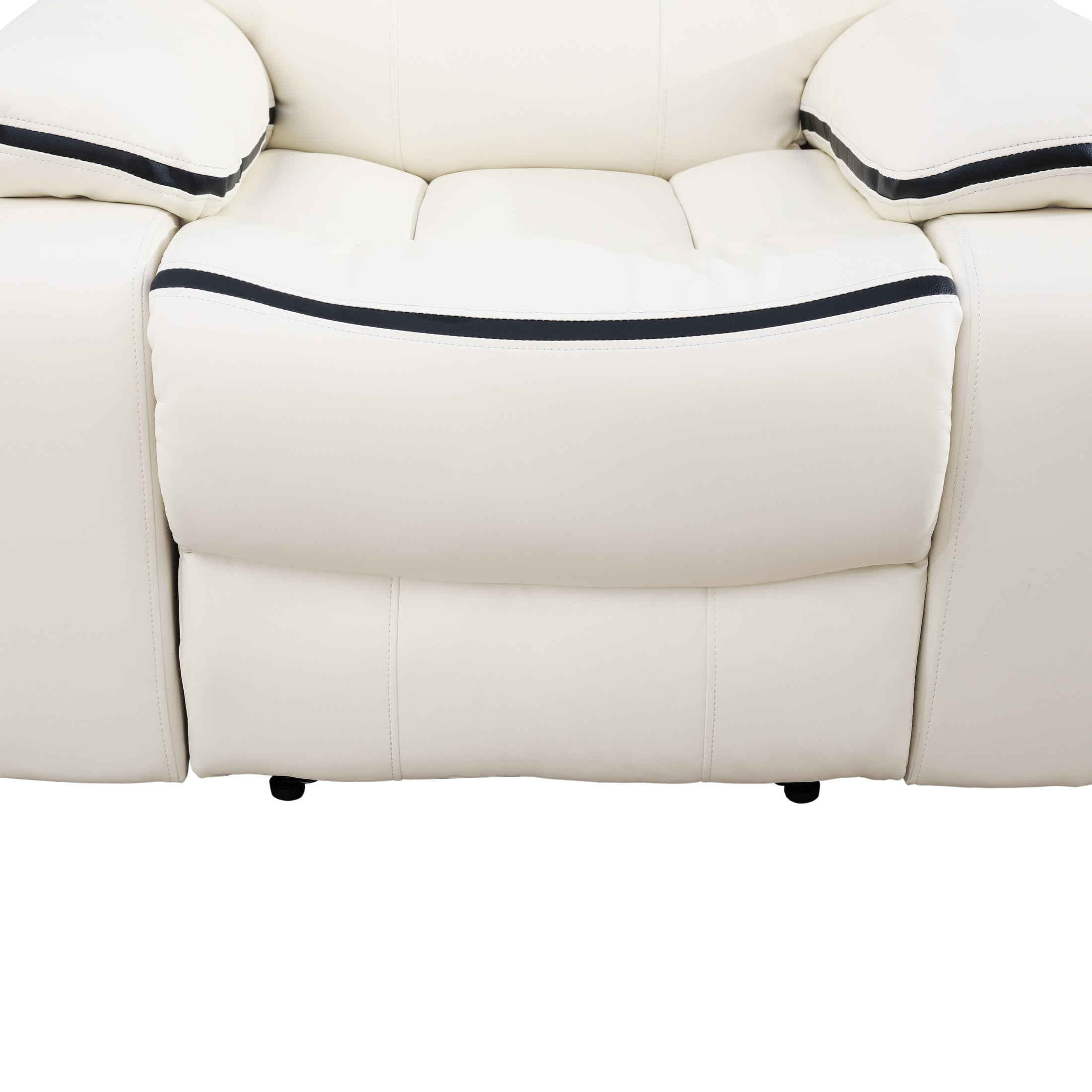 Aukfa 41" Manual Recliner Sofa Chair for Living Room, Home Theater Reclining, Leather, White