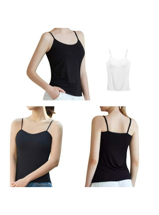 Women Cami with Built in Bra Cup Casual Flowy Swing Pleated Tank Top Plus  Size - عيادات أبوميزر لطب الأسنان
