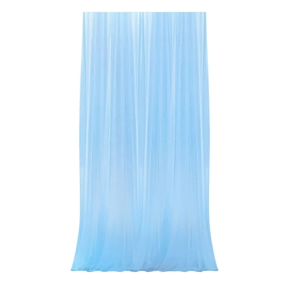 Tulle Backdrop Curtains for Wedding Decor - Sheer Voile Fabric Drapes for Photo Background, Baby Shower, Birthday Party, and Bridal Ceremony Decorations (Blue,29.5"x106.3")