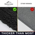 thumbnail image 4 of Walensee Non-Slip Bathroom Contour Rugs Chenille Soft Striped Plush Bath Mat, 20" x 24", Black, 4 of 8