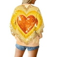 thumbnail image 6 of YueHuiYing Valentine Lover's round-neck Sweatshirt for Womens Love Heart Grahic Long Sleeve Shirt Casual Valentines Gifts Pullover Tops, 6 of 9